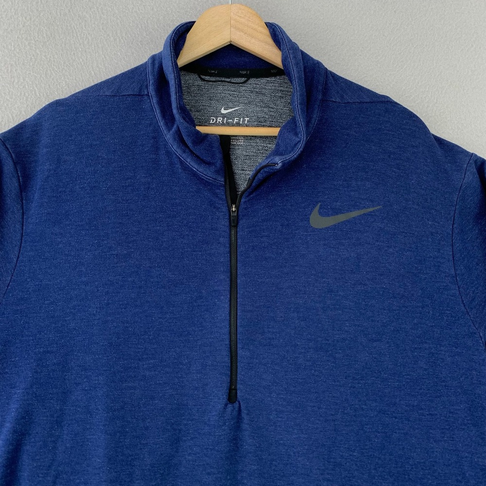 Nike Golf 1/4 Zip Pullover Mens XL Blue Performance Long Sleeve Athletic‎ Top